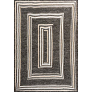 Argo Classic Nautical Mitre Stripe Reversible Machine-Washable Indoor/Outdoor Area Rug